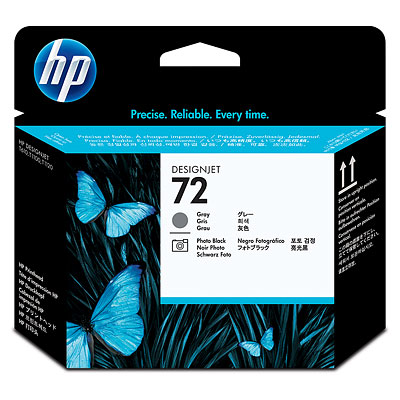 HP 72 Gray/Photo Black Gri - Foto Siyah (G-Pk) Baskı Kafası Orijinal Plotter Designjet Printhead (C9380A)